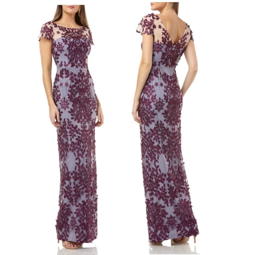 NWT JS Collections Leaf Embroidered Gown 12
